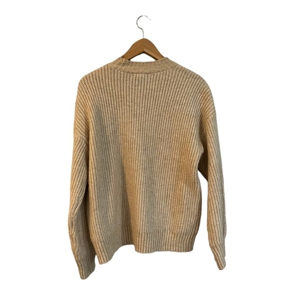 Design 365 Cable Knit Dropped Shoulder Sweater Fringe Trim Crew Size XS - Picture 3 of 5